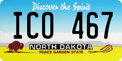 ND license plate ICO467