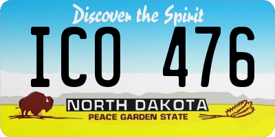 ND license plate ICO476