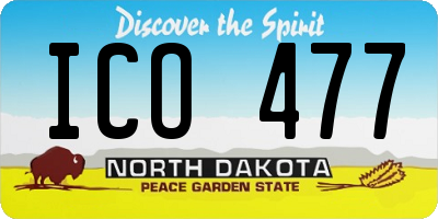 ND license plate ICO477