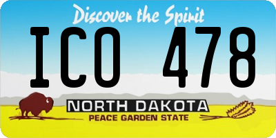 ND license plate ICO478