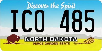 ND license plate ICO485