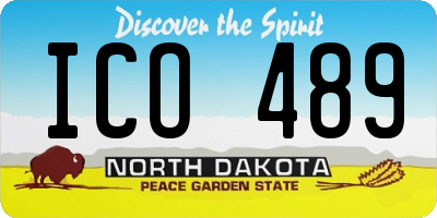 ND license plate ICO489
