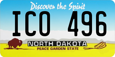 ND license plate ICO496