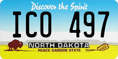 ND license plate ICO497