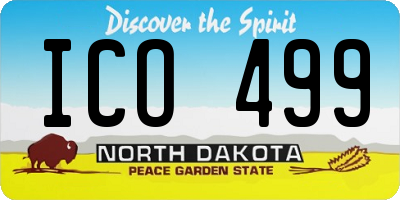ND license plate ICO499