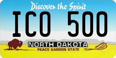 ND license plate ICO500