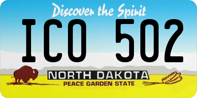 ND license plate ICO502