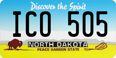 ND license plate ICO505