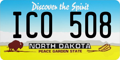 ND license plate ICO508