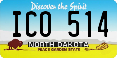 ND license plate ICO514