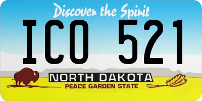 ND license plate ICO521