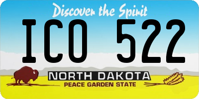 ND license plate ICO522