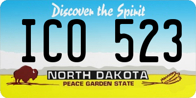 ND license plate ICO523