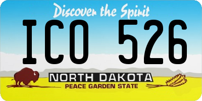 ND license plate ICO526