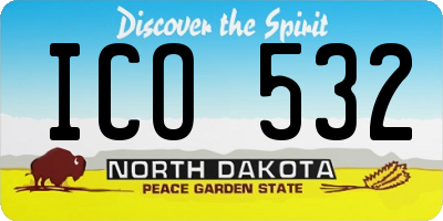 ND license plate ICO532