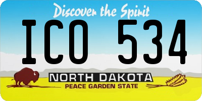 ND license plate ICO534