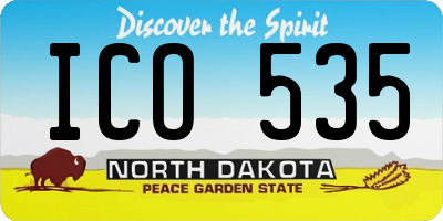 ND license plate ICO535