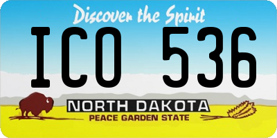 ND license plate ICO536