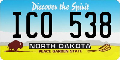 ND license plate ICO538