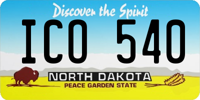 ND license plate ICO540