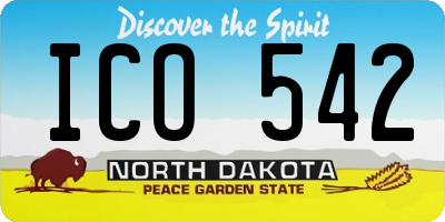 ND license plate ICO542