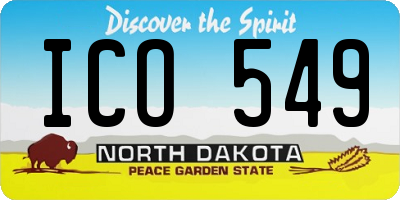 ND license plate ICO549