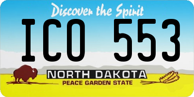ND license plate ICO553