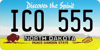 ND license plate ICO555
