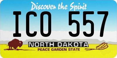 ND license plate ICO557