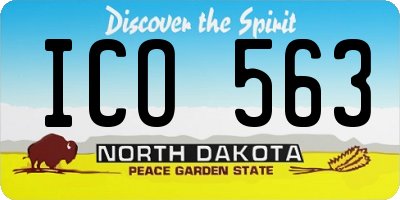 ND license plate ICO563
