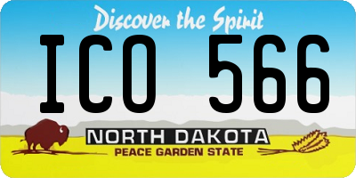 ND license plate ICO566