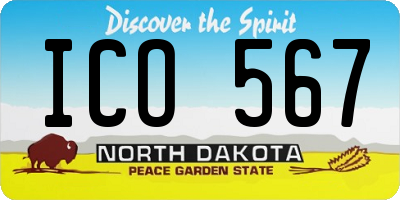 ND license plate ICO567