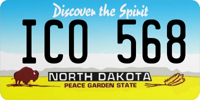 ND license plate ICO568