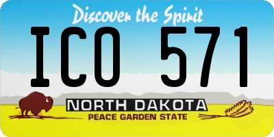 ND license plate ICO571