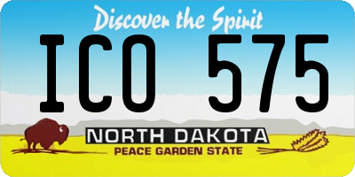 ND license plate ICO575