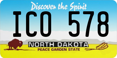 ND license plate ICO578
