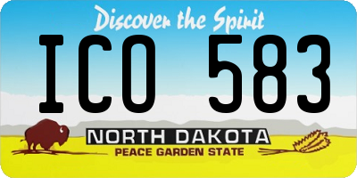 ND license plate ICO583