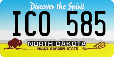 ND license plate ICO585