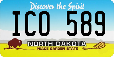ND license plate ICO589