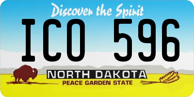 ND license plate ICO596