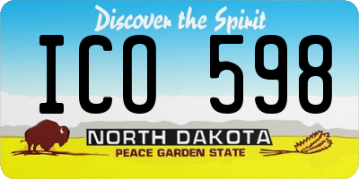 ND license plate ICO598