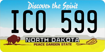 ND license plate ICO599
