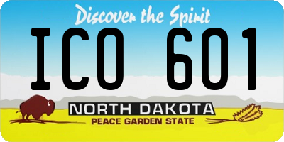 ND license plate ICO601