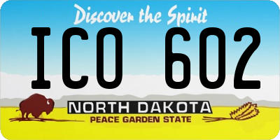 ND license plate ICO602