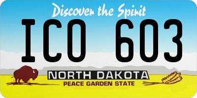 ND license plate ICO603