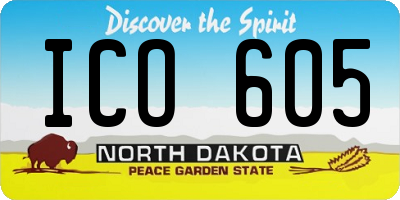 ND license plate ICO605