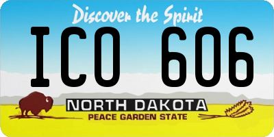 ND license plate ICO606