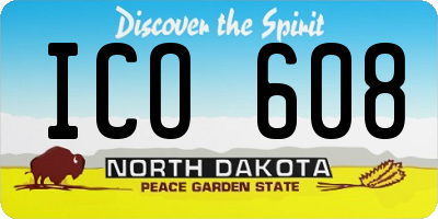 ND license plate ICO608