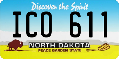 ND license plate ICO611