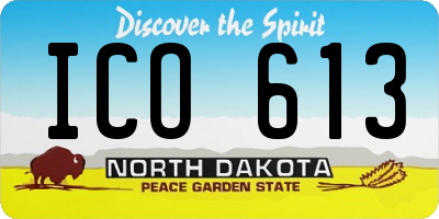 ND license plate ICO613
